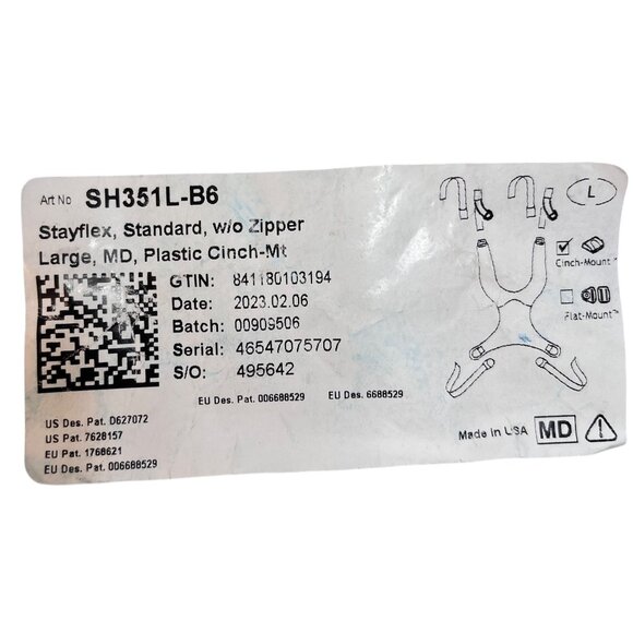 BodyPoint SH351L-B6 Chest Support Sz L Stayflex Std WO Zipper MD Cinch Mount - Picture 2 of 3